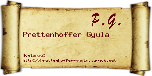 Prettenhoffer Gyula névjegykártya