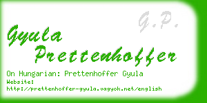 gyula prettenhoffer business card